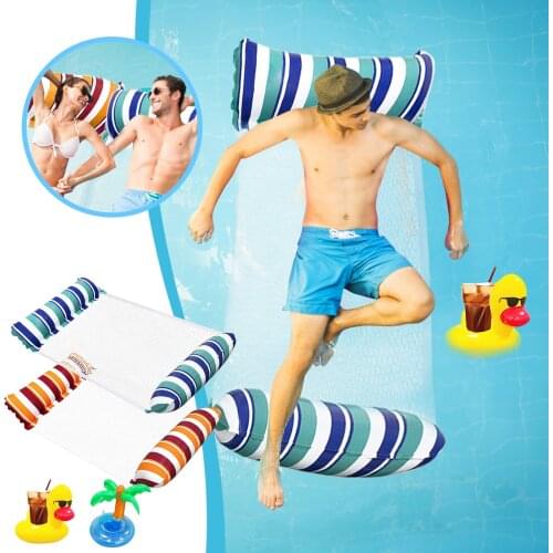 Inflatable Pool Floats Chair Summer Siwmming Floats 4 Pack Water Hammoc K Lounge Multi-purpose Hawaii Vacation Floats Chair