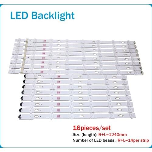 New 16 PCS/set LED backlight strip for Saumsung UN60JU7100F S_5U70-60_FL_R6 L8 LM41-00120X 00120Y V5DU-600DCA-R1 V5DU-600DCB-R1