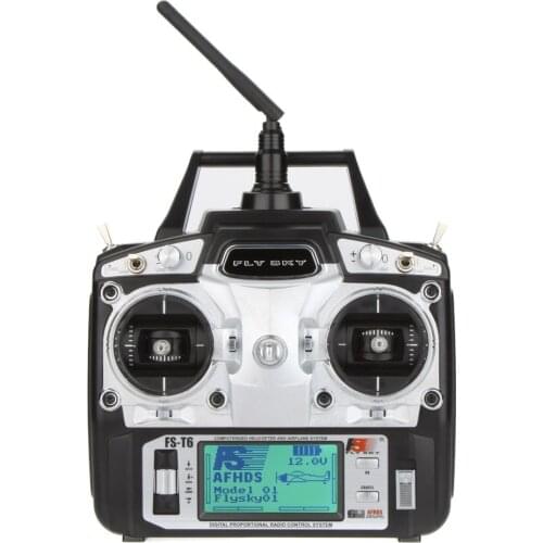 Original Flysky FS-T6 High Precision 2.4GHz 6CH Mode 2 Transmitter W/Receiver R6-B for RC Multirotor Quadcopter Helicopter