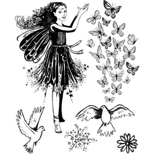 Fairy Transparent Clear Silicone Stamp/Seal for DIY scrapbooking/photo album Decorative clear stamp A1113