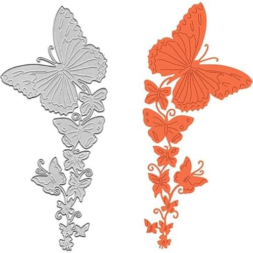 Butterfly Border Frame Metal Die-Cut Flower Butterfly Lace Border Cutting Stencils for DIY Scrapbooking Album Decor Tool