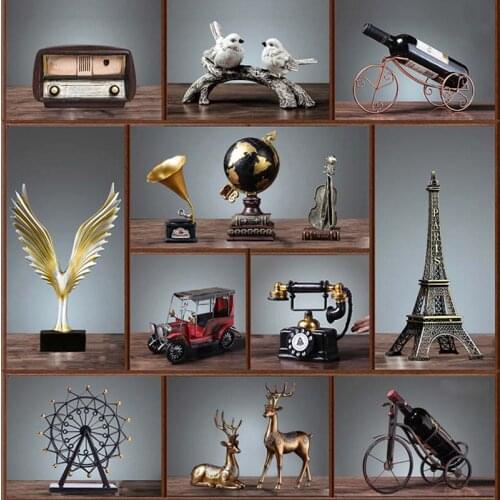 Retro Ornaments Figurine Home Living Room European Clothing Coffee Shop Restaurant Cabinet Decor Office Decoration Accessories