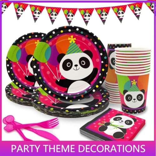 Panda Party Birthday Decoration Disposable Tissue Paper Tissue Balloons Cup Party Supplies Birthday Party Decorations Kids