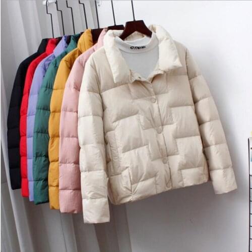 SEDUTMO Winter Fashion Short Duck Down Coat Women New Casual Warm Jackets Autumn Pocket Basic Parkas ED1495