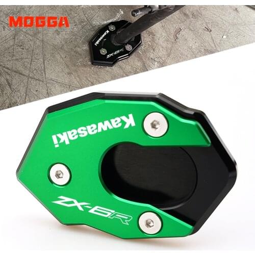 ZX6R Kickstand Enlarger For Kawasaki ZX-6R ZX 6R 2017 2018 2019 2020 CNC Motorcycle Side Stand Plate Extension Pad Accessories