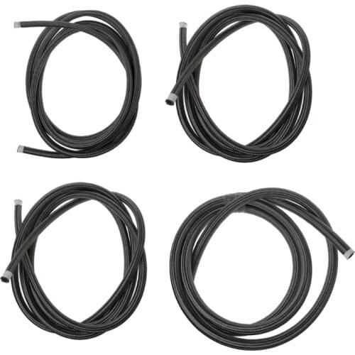 1M Nylon Steel Braided Brake Gas Oil Fuel Line Hose AN4 AN6 AN8 AN10