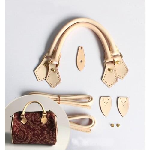 Real vachetta leather 1 set accessories for luxury purse repair bag handles craft