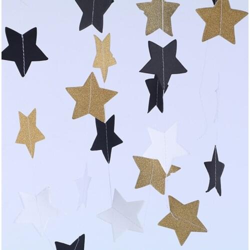 Nwe Glitter Paper Star/Round Confetti Garlands Wedding Decoration Birthday Party Bachelorette Party Christmas Supplies SPA58