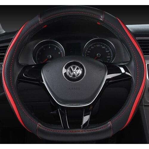 D series Micro Fiber Leather Car Steering Wheels Covers 38CM/15'' Steering Wheel Hubs Car Styling,For VW GOLF 7 2015 POLO JATTA