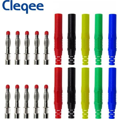 Cleqee P3013 10PCS Insulated 4mm Banana Plugs DIY Connector Welding Type Safety Testing Part 1000V/32A