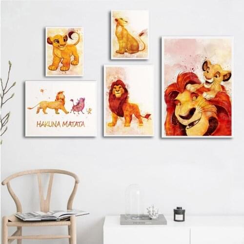 Canvas Painting Animal Wall Art Anime Movie Lion Family Posters and Prints Wall Pictures for Living Room Decoration Home Decor