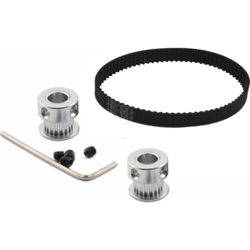 2M/2GT 20Teeth Synchronous Timing Pulley Set 1:1 20T:20T Bore 4/5/6/6.35/8mm Speed Ratio for 160-2GT Belt Width 6mm GT2 Kit