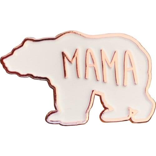 Bear Mama Enamel Pin Clothes Shirt Jeans Brooch Badge Charm Pins Metal Brooches for Women
