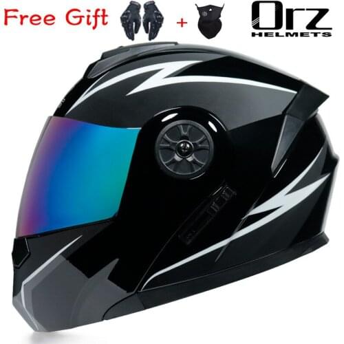 Dual Lens Motorbike Full Face Helmet Motorcycle Flip Up Helmet Racing 4 Seasons Motocross Casco Moto Helmets Capacete