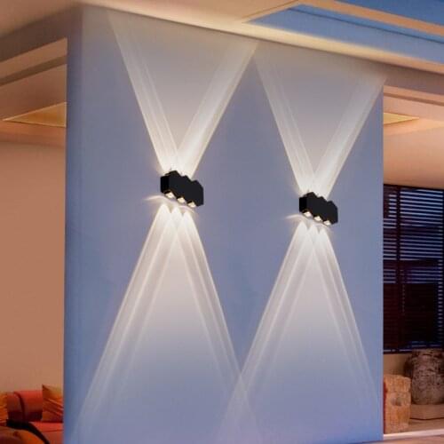 Exterior Wall Light Outdoor Lighting Waterproof 6W 8W 4W Black White IP65 Aluminum porch terranze garden light