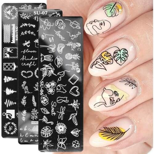 Newest Nail Stamping Plates Human Face Design Nail Salon Multiple Pictures Solid Manicure Art Stainless Steel Printing Plate