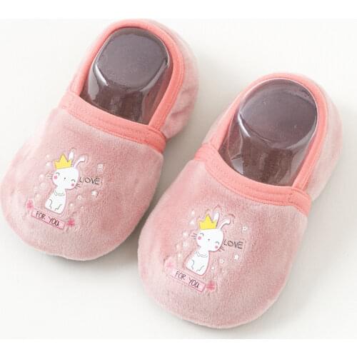 Autumn Winter Baby Girls Boys Cartoon Non-slip Toddler Floor Socks Animal Plus Velvet Thickening First Walker Shoes for Newborns