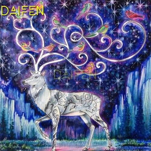 Full Round Diamond mosaic DIY 3D Diamond painting Cross stitch Full Square Diamond embroidery deer birds Shining Starry sky