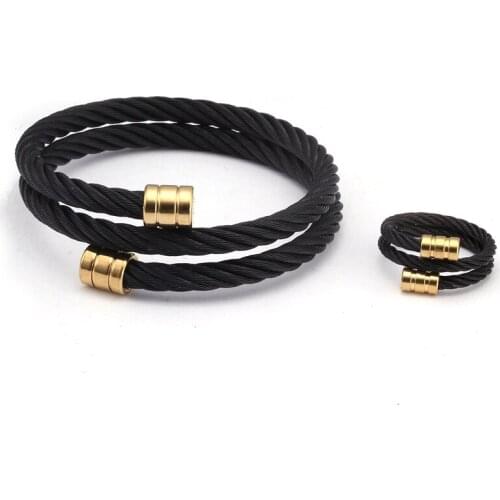 Simple Design Stainless Steel Braided Chain Link Fashion Bangles Pulsera Vintage Men Women Open Charm Wrap Classic Bracelets