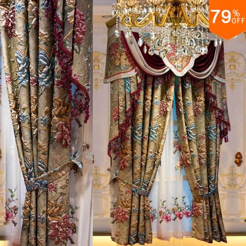 Night party a villa area Luxury 3D Embroidery France Designer fifth villadom Praetorium Drapery quinta Curtains for villadom