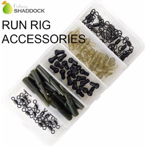 100pcs/set Carp Fishing Run Rig Accessories Running Rigs Swivel Sleeve Connector Carp Fishing Accessories Set With Box