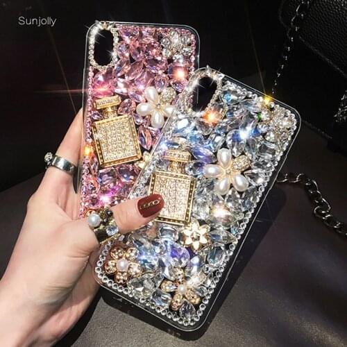 Sunjolly Diamond Phone Case for Huawei Honor X10 8X Max 9X Pro 7X Play 9A Y9A Y9S New Luxury Bling Rhinestone Case Cover coque
