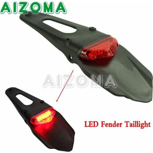 LED Fender Taillight Motocross Enduro Brake Lamp w/License Plate Bracket Holder Universal For Honda Yamaha Kawasaki Suzuki