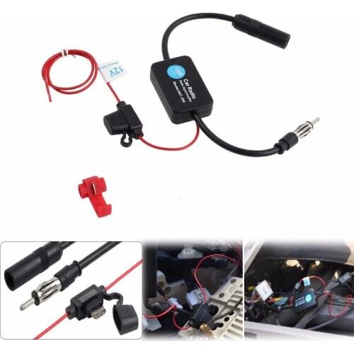 Universal Auto Car Antenna Radio FM Signal Amplifier Booster Strengthen ANT-208 25db 12V Waterproof