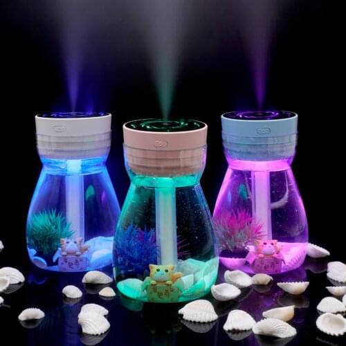 Mini Cute Cool Mist Humidifier 7 Color LED Personal for Bedroom Home Child Ultrasonic USB Aroma Essential Oil Diffuser