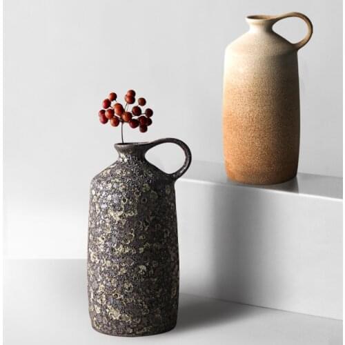 Handmade Rough Pottery Vase декор для дома Tea Table Japanese Flower Ware декор дома Classical Decoration Home Retro Flowers