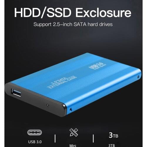 3TB USB 3.0 5Gbps Hard Disk External Enclosure Aluminum Alloy 2.5 inch SATA HDD SSD Mobile Case for Laptop Desktop Computer