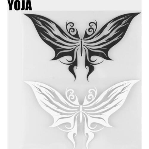 YOJA 16.7×9.7CM Vinyl Decal Handsome Butterfly Cartoon Animals Car Stickers Black/Silver 19C-0312