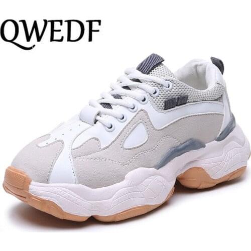 2019 New Spring Fashion Women Casual Shoes Leather Platform Shoes Women Sneakers Ladies White Trainers Chaussure Femme X15-06