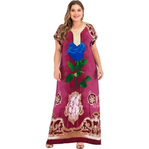 2021 Hot Maxi Loose Casual Gown Robe Jilbab New Kaftan Abaya Muslim Women Long Dress Embroidery