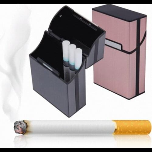 1PC Candy Color Cigarette Case Fashion Aluminum 20 PCS Cigarettes Capacity Cigarettes Case Magnetic Buckle Tobacco Box Women Men