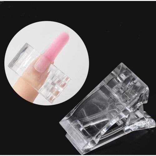 1pcs nail tips clip transparent crystal finger quick building gel DIY extension fake nails art manicure tool MZ071