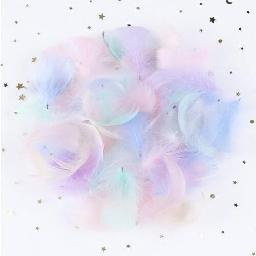 100pcs Natural Goose Feathers Small Floating 5-8CM Colourful Swan Feather Plume for Craft Wedding Jewelry Home Decoration Plume