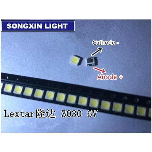 100PCS Lextar LED Backlight TV High Power LED DOUBLE CHIPS 1W 3V 3030 Cool white PT30A66 TV Application