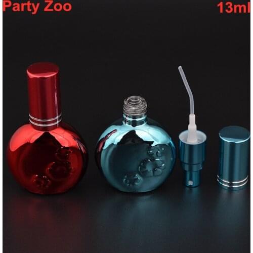 100 X 13ml Unique Portable Blue/Red Parfum Bottles For Pump Spray Refillable UV Glass Empty Atomizer Perfume Bottle Wholesale