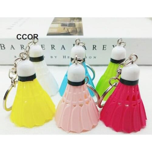 12 pcs/Lot Mini Badminton Shuttlecock Keychain Key Ring Fashion Jewelry Charms Key Chain Bag Car Trinket Gift Wholesale