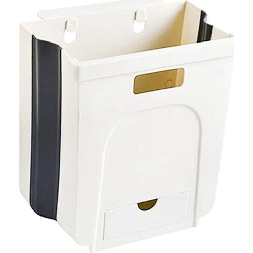 2.4 Gallon Under Cabinet Trash Can Pull Out 10L Hanging Under the Sink Trash Can Mini Small Collapsible Car Trash Can