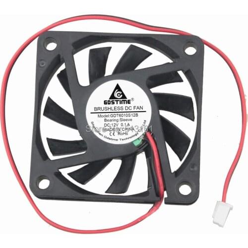 2PCS Gdstime PC CPU Cooling Fan DC 12V 2Pin 60mm 6cm 60x60x10mm 6010