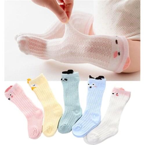 2021 Brand 0-3T Newborn Baby Infant Girl Fishnet Stockings Breathable Knee High Stockings Spring Summer Animals Long Tube Socks