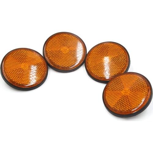 Uxcell 4pcs 6mm Thread Dia Round Type Reflective Film for Motorcycle Scooter Amber, 4 Pack