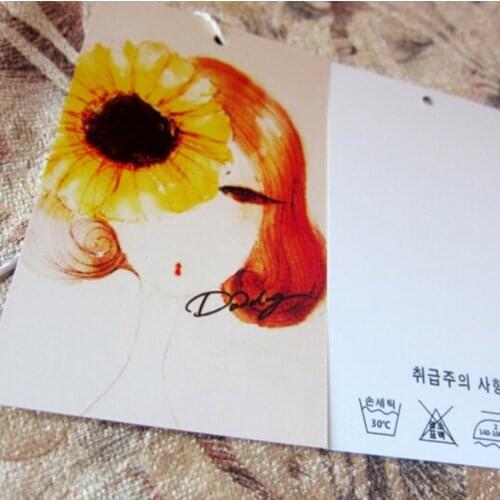 500pcs Customized label paper printed tag clothes tags paper labels tags 300g