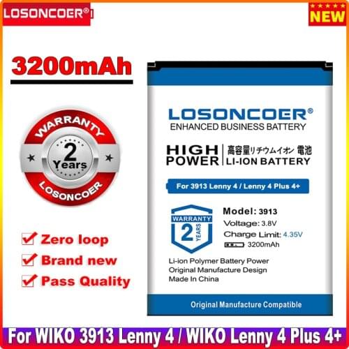 High capacity New 3200mAh Battery For WIKO 3913 Lenny 4 / WIKO Lenny 4 Plus 4+ Wiko 5251 For DEXP Ixion B350 Battery