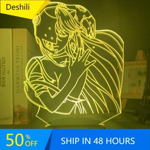 Acrylic Led Night Light Lamp Anime Elfen Lied Lucy Nyu Figure Desk 3D Lamp for Kids Child Room Decorative Nightlight Manga Gift