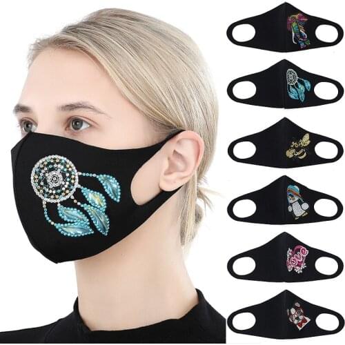 Handmade 5D DIY Diamond Painting Mask Animal Diamond Diamond Party Mask Special Shaped Embroidery Cross Stitch Kit New Year Gift