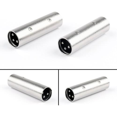 Artudatech 100Pcs 3Pin XLR Male To XLR Male MIC Microphone Power For Adapter Plug Connector Jack Parts