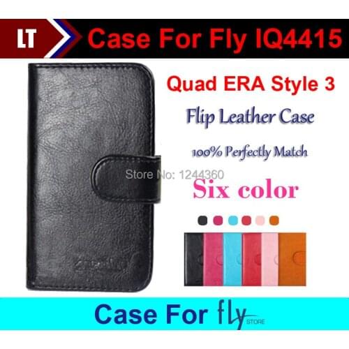 High Quality New Original IQ4415 Fly Leather Case Flip Cover for Fly IQ4415 Quad ERA Style 3 Case +tracking number